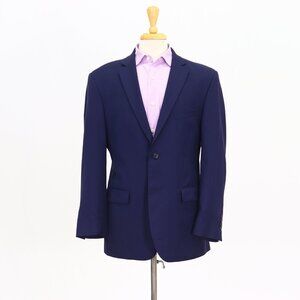 Jos. A. Bank 42R Blue Blazer Sport Coat Jacket 2-Button Solid Y108
